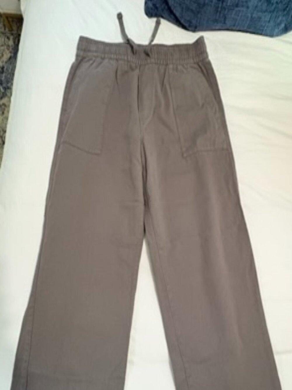 Twill wide leg pant in a dark grey, Size L